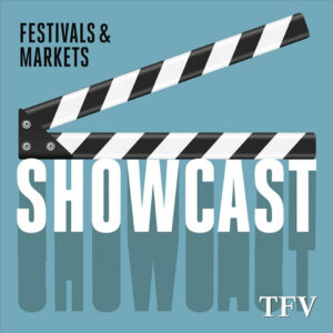 Original artfork for the Showcast, a podcast series produced by the TFV Network, presenting candid conversations with international film and audio-visual creatives and professionals, hosted by Matt Micucci.