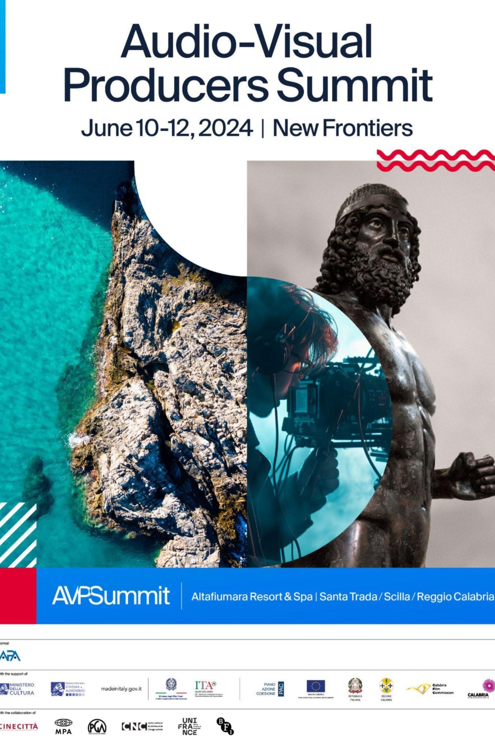 A poster of the 2024 AVP Summit, which took place in Reggio Calabria, Italy.