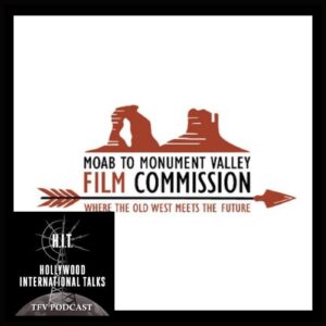 Logo of the Moab to Monument Valley Film Commission, accompanying a TFV Network podcast recorded at the 2023 AFCI Week.