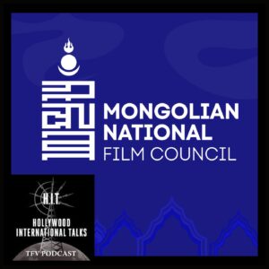 Logo of the Mongolian National Film Council, accompanying a podcast by the TFV Network, recorded at the 2023 AFCI Week.
